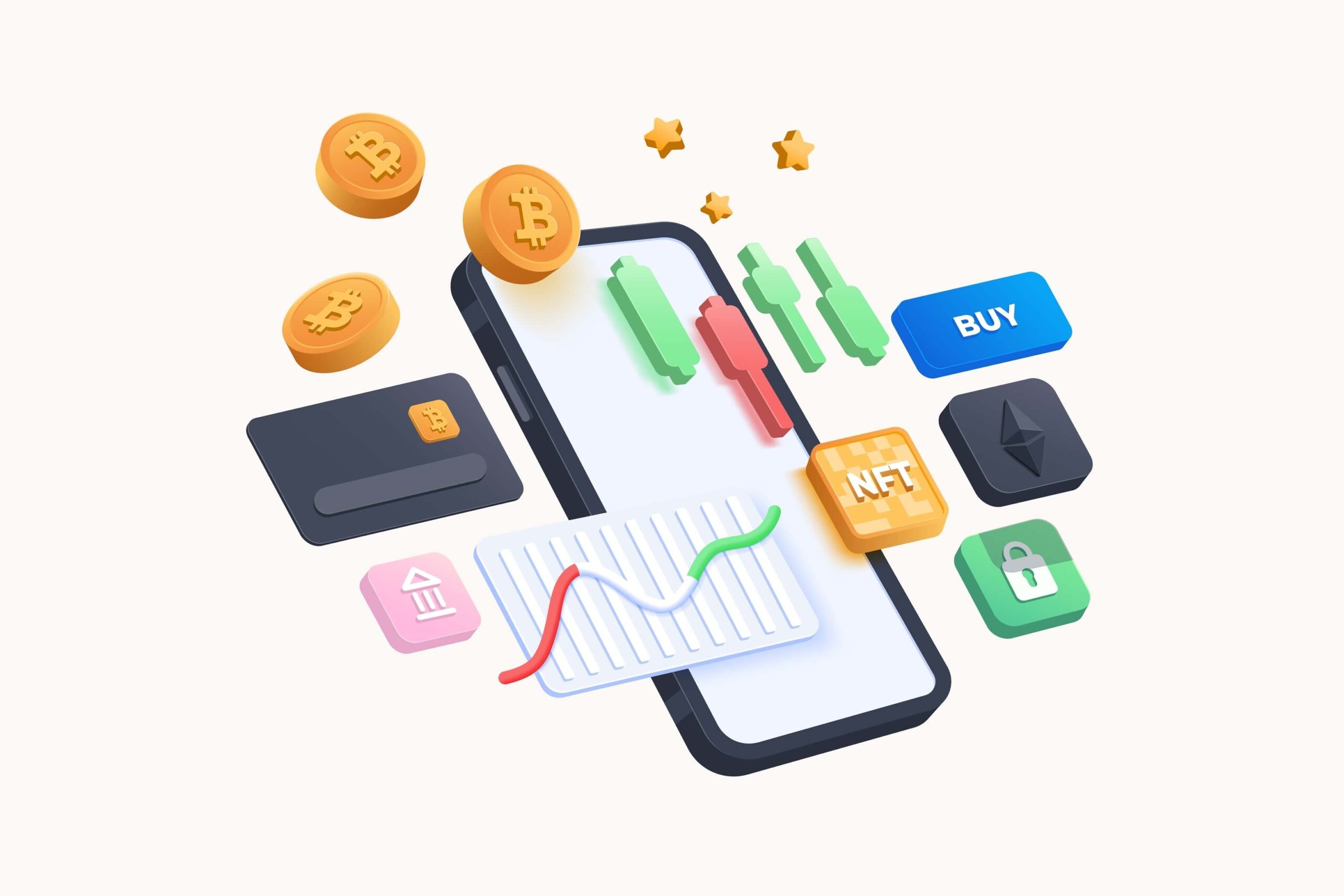 Illustration for bitcoin crypto wallet